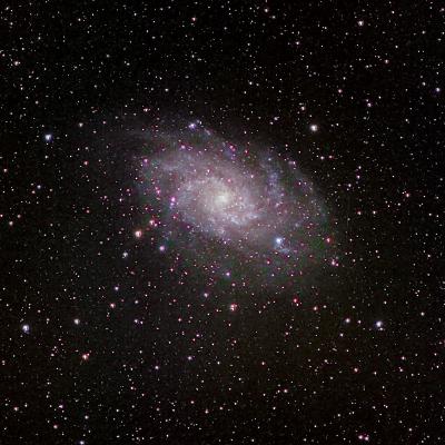 Galaxie M33, 167 poses de 60 secondes au 300mm